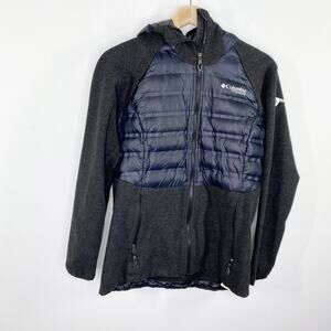 Columbia Titanium Grey Goose Down Feather Full Zip Jacket Women's Size Small S